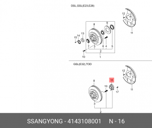 Подшипник ступицы колеса (комплект) 4143108001 SSANG YONG
