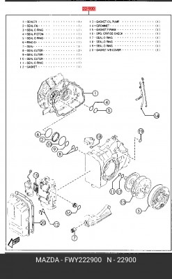 Прокладки АКПП (комплект) FWY222900 MAZDA