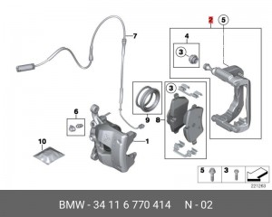 Кронштейн, корпус скобы тормоза 34 11 6 770 414 BMW