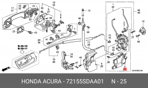 Сервопривод замка двери 72155SDAA01 HONDA