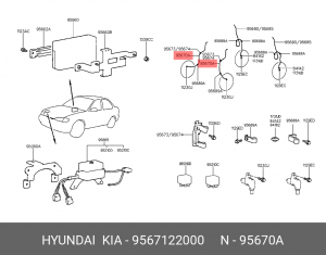 Датчик, частота вращения колеса 95671-22000 HYUNDAI KIA