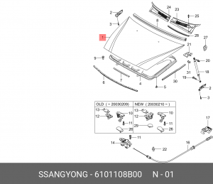 Капот 6101108B00 SSANG YONG