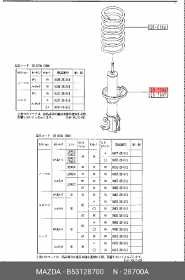 Амортизатор подвески B53128700 MAZDA