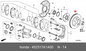 Диск тормозной 45251-TA1-A00 HONDA