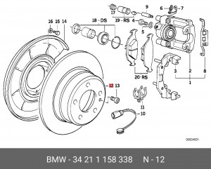 Тормозной диск 34 21 1 158 338 BMW
