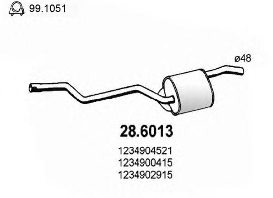 Средний глушитель выхлопных газов 286013 ASSO