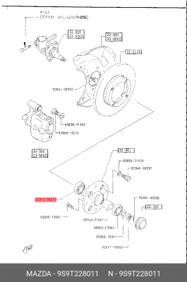 Подшипник ступицы колеса 9S9T228011 MAZDA