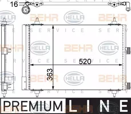 Конденсатор, кондиционер 8FC 351 303-371 HELLA