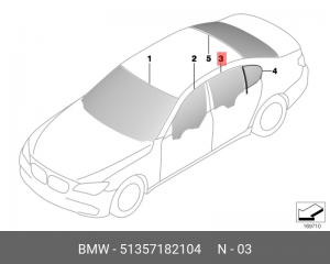 Стекло боковое 51 35 7 182 104 BMW