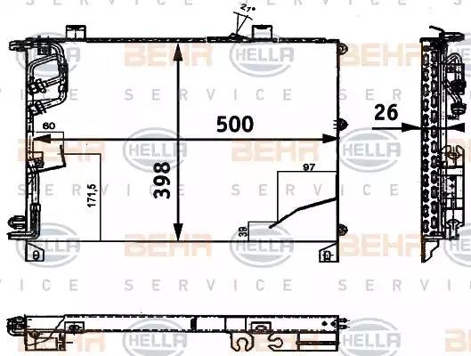 Конденсатор, кондиционер 8FC 351 317-231 HELLA