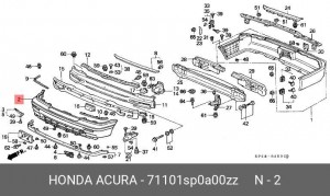 Бампер передний 71101SP0A00ZZ HONDA