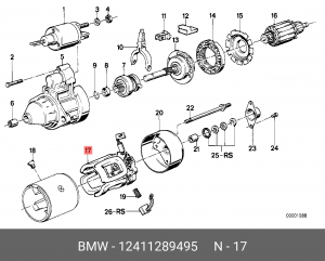 Обмотка возбуждения, стартер 12 41 1 289 495 BMW