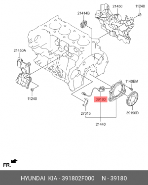 Датчик положения коленвала 391802F000 HYUNDAI KIA