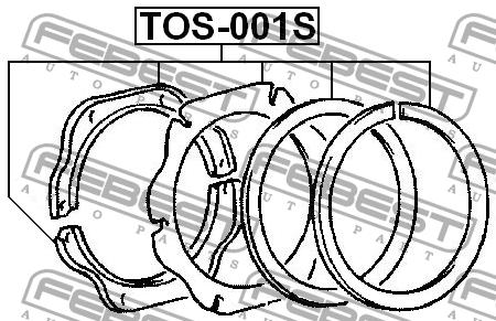 Прокладки поворотного кулака (комплект) TOS-001S FEBEST