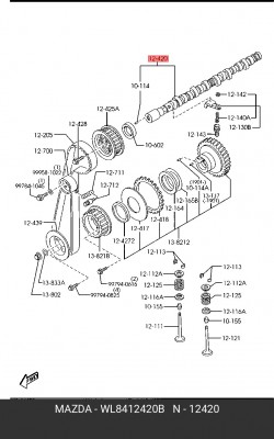 Распредвал WL8412420B MAZDA