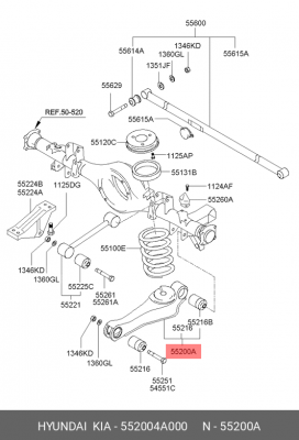 Рычаг независимой подвески колеса, подвеска колеса 55200 4A000 HYUNDAI KIA