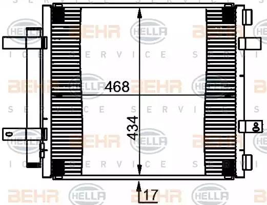Конденсатор, кондиционер 8FC351301591 HELLA