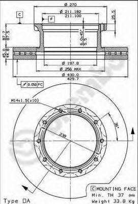 Тормозной диск 09.7380.20 BREMBO