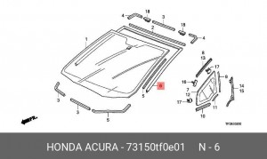 Молдинг стекла 73150TF0E01 HONDA