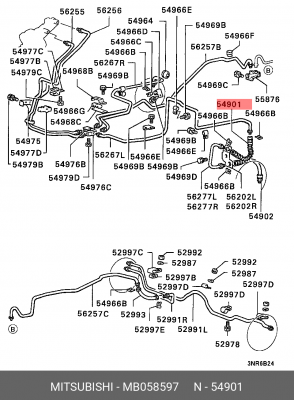 Шланг тормозной MB058597 MITSUBISHI