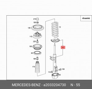Амортизатор подвески A2033204730 MERCEDES BENZ