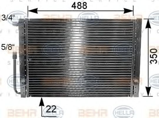 Конденсатор, кондиционер 8FC351038111 HELLA