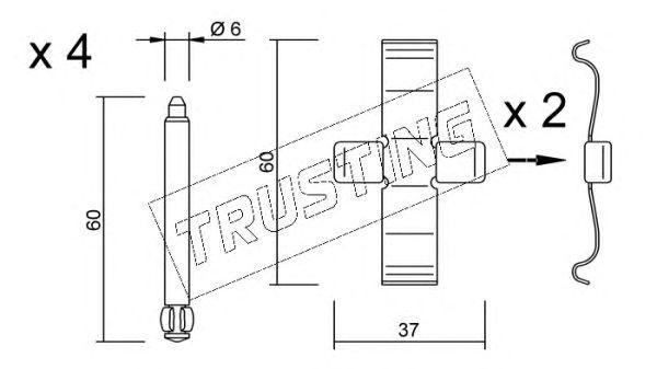 Комплектующие, колодки дискового тормоза KIT084 TRUSTING