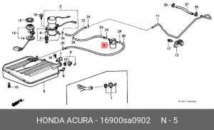 Топливный фильтр 16900SA0902 HONDA