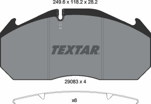 Комплект тормозных колодок, диско 2908302 TEXTAR