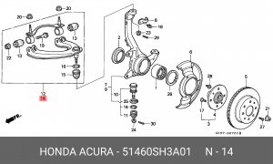 Рычаг независимой подвески колеса, подвеска колеса 51460SH3A01 HONDA