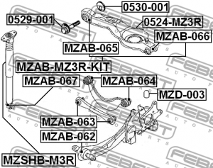 Сайлентблок MZAB062 FEBEST