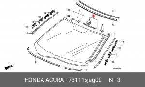 Стекло ветровое 73111SJAG00 HONDA