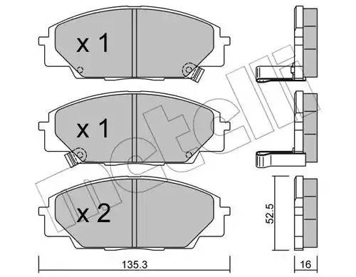 Комплект тормозных колодок, диско 22-0435-0 METELLI