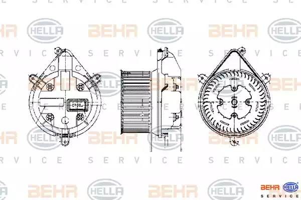 Электродвигатель, вентиляция салона 8EW009159191 HELLA