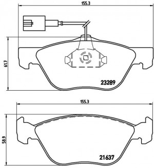 Комплект тормозных колодок, диско P23077 BREMBO