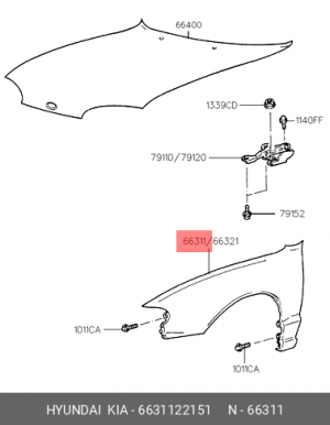Крыло 6631122151 HYUNDAI KIA