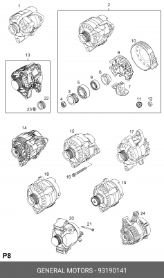 Регулятор генератора 93190141 GENERAL MOTORS