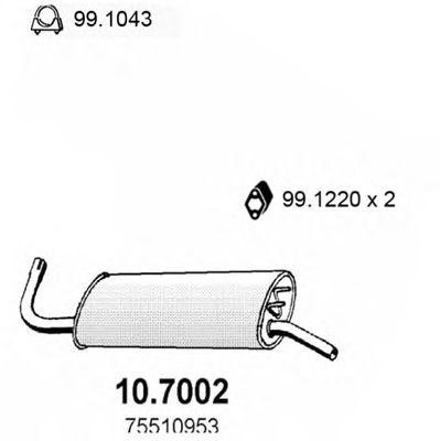 Глушитель выхлопных газов конечный 107002 ASSO