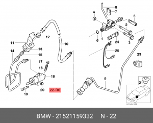 Ремкомплект, рабочий цилиндр 21 52 1 159 332 BMW