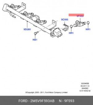 Клапанная форсунка 2M5V-9F593-AB FORD