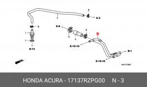 Патрубок вентиляции картера 17137RZPG00 HONDA