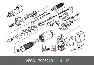 Ремкомплект, стартер 79052281 IVECO