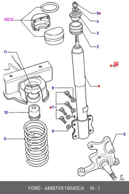 Амортизатор подвески AM87VX-18045-CA FORD