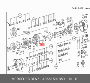 Генератор A3661501850 MERCEDES BENZ