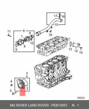 Водяной насос PEB10051 MG ROVER LAND ROVER