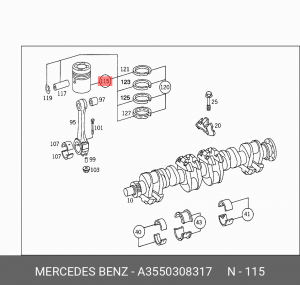 Поршень ДВС A3550308317 MERCEDES BENZ