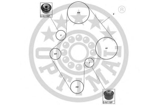 Комплект ремня ГРМ SK-1534 OPTIMAL