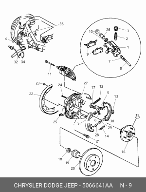 Комплект тормозных колодок, диско 5066641AA CHRYSLER