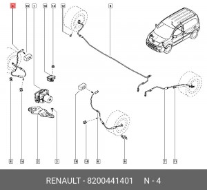 Датчик, частота вращения колеса 8200441401 RENAULT