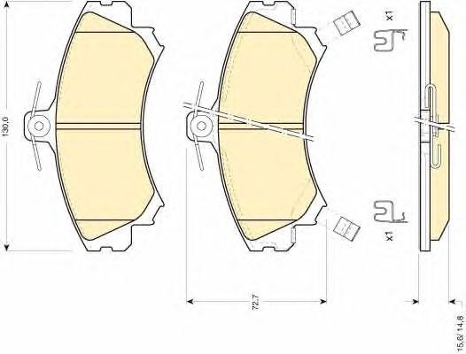 Комплект тормозных колодок, диско 6111981 GIRLING